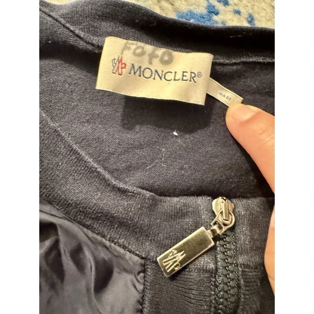 Moncler Bomber Jacket Kids Size L Lightweight Blue Jock Cool Satin Transitional